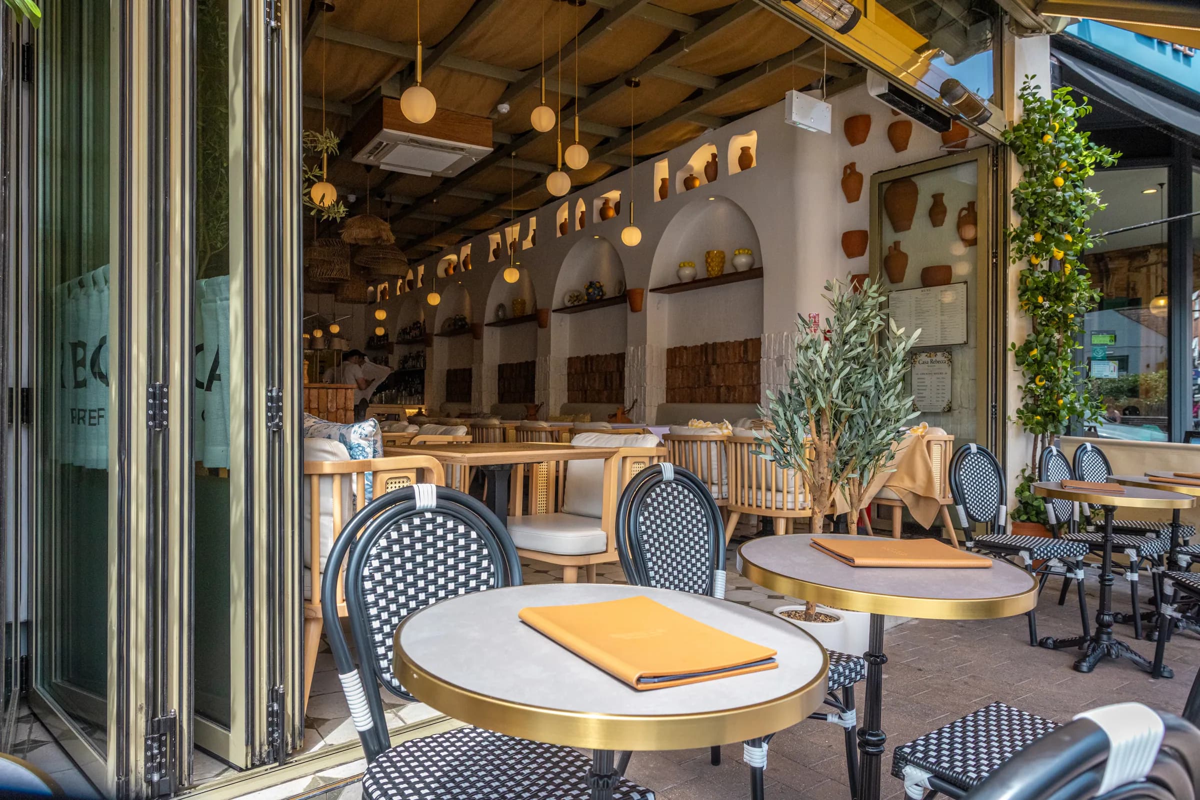 The terrace, doors open